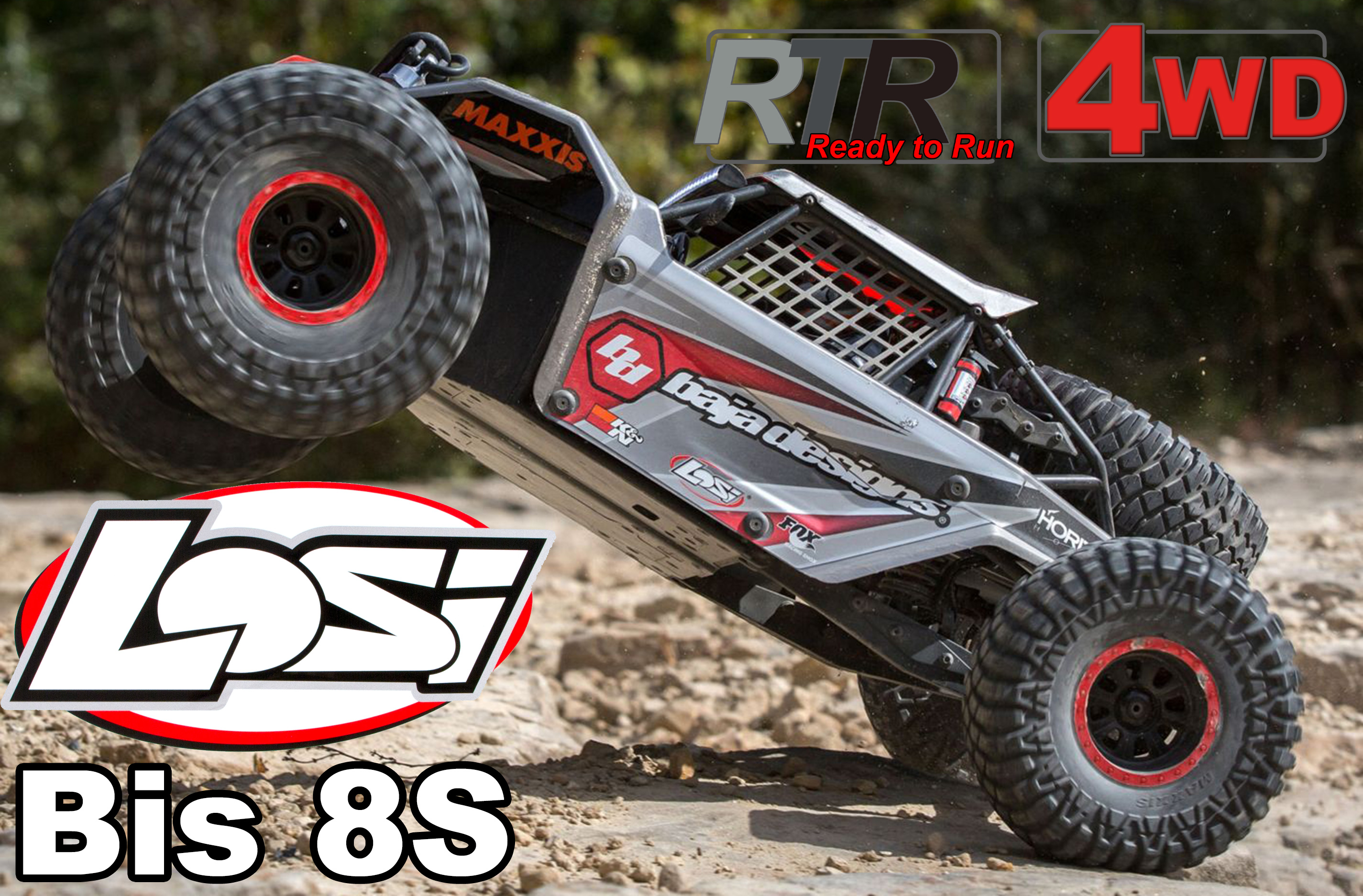 LOS05016T2 Losi 1/6 Super Rock Rey 4WD Brushless, silver body shell, RTR with AVC LOS05016T2 Losi 1/6 Super Rock Rey 4WD Brushless, silver body shell, RTR with AVC