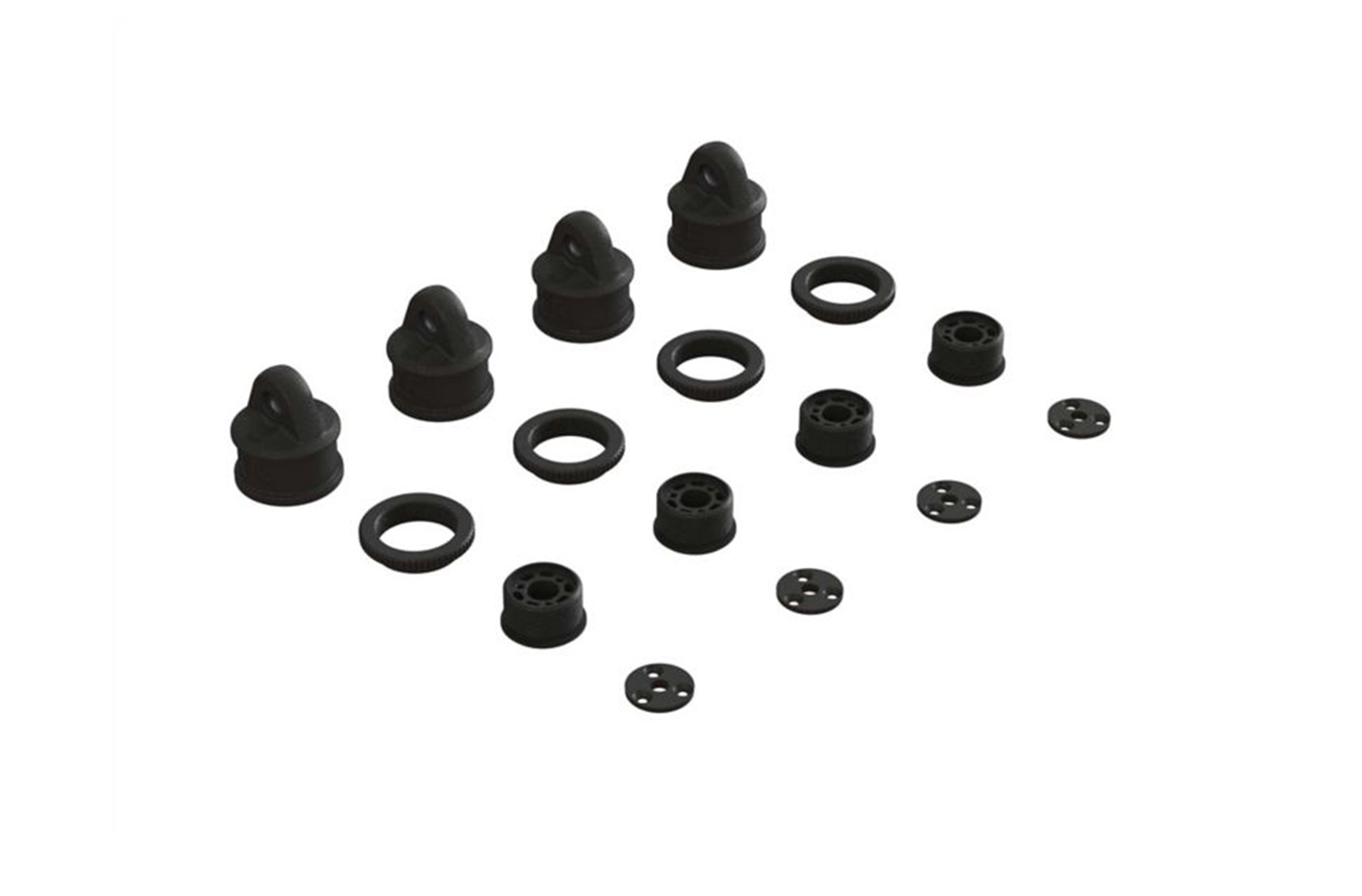 ARA330568 ARRMA Dämpferkappe, Einstellring und Hülsen für Kraton / Outcast 8S ARA330568 ARRMA Dämpferkappe, Einstellring und Hülsen für Kraton / Outcast 8S