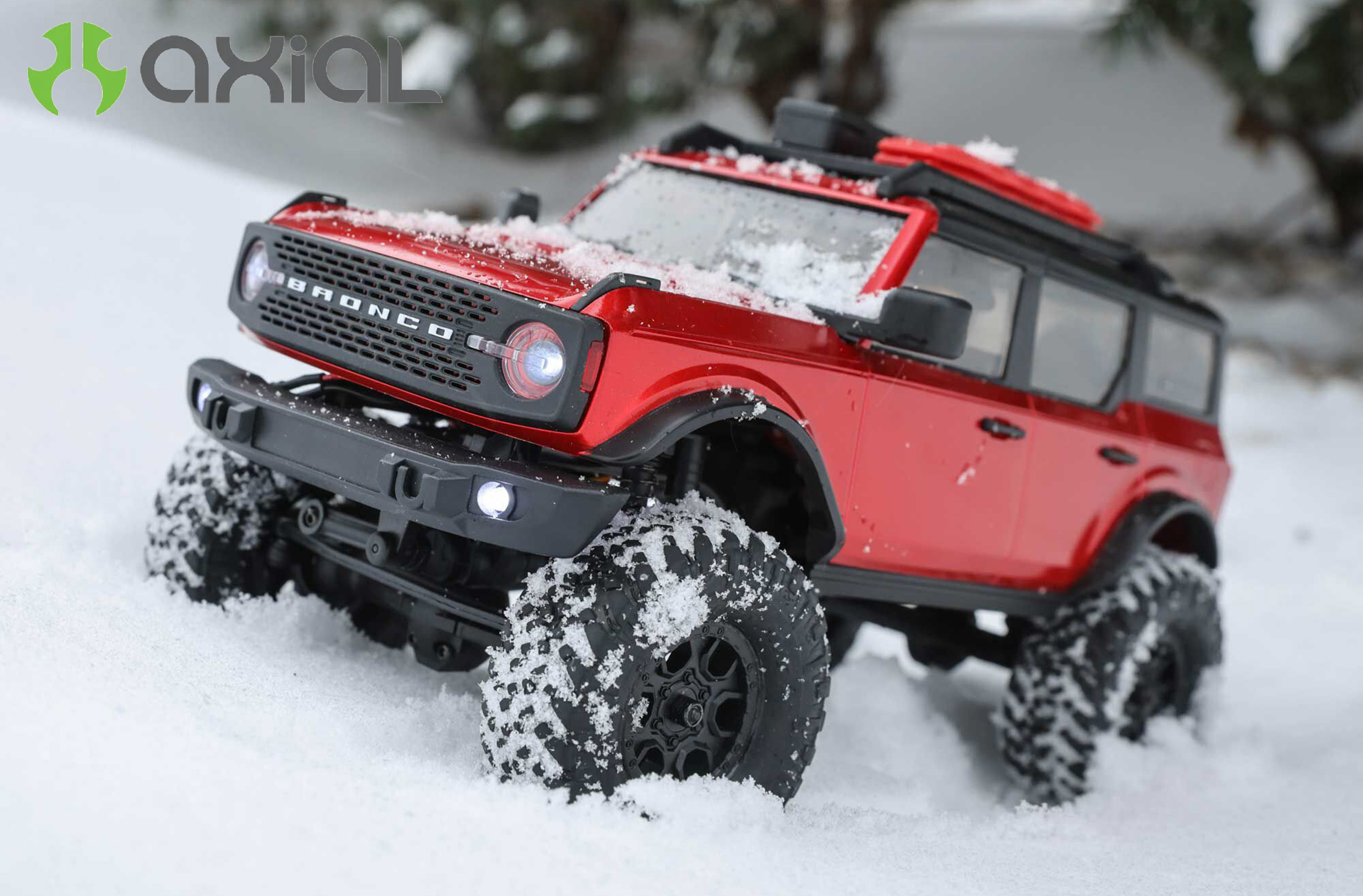 AXI00006T1 1:24 SCX24 2021 Ford Bronco 4WD Truck Brushed RTR, Rot